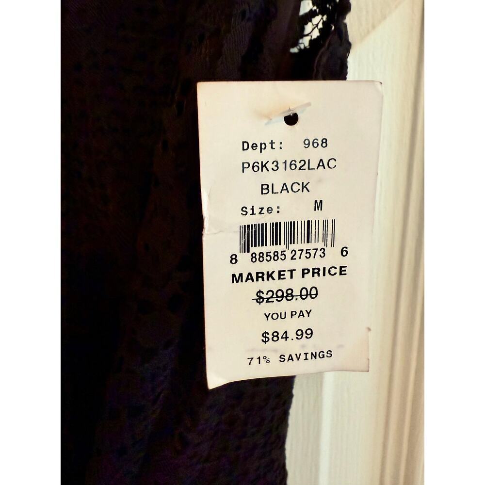 Parker Black Eyelet Lace Minidress size M - Picture 6 of 7